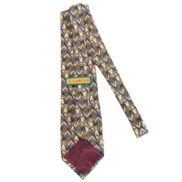 Vintage J. Garcia Blue and Gold Art Deco Tie - Picture 3 of 6
